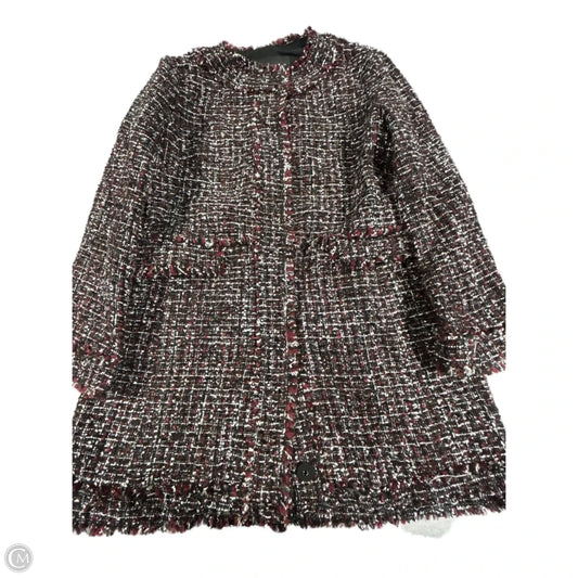 Coat Peacoat By Ann Taylor In Black & Purple, Size: 2