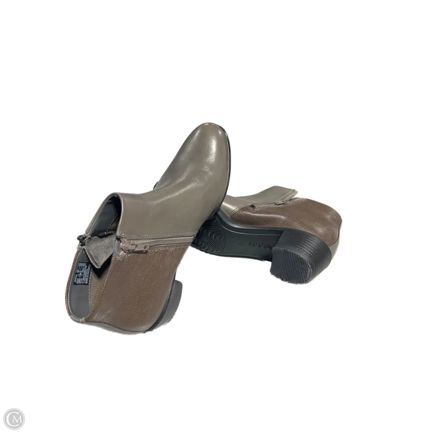 Boots Ankle Heels By Ecco In Grey, Size: 8