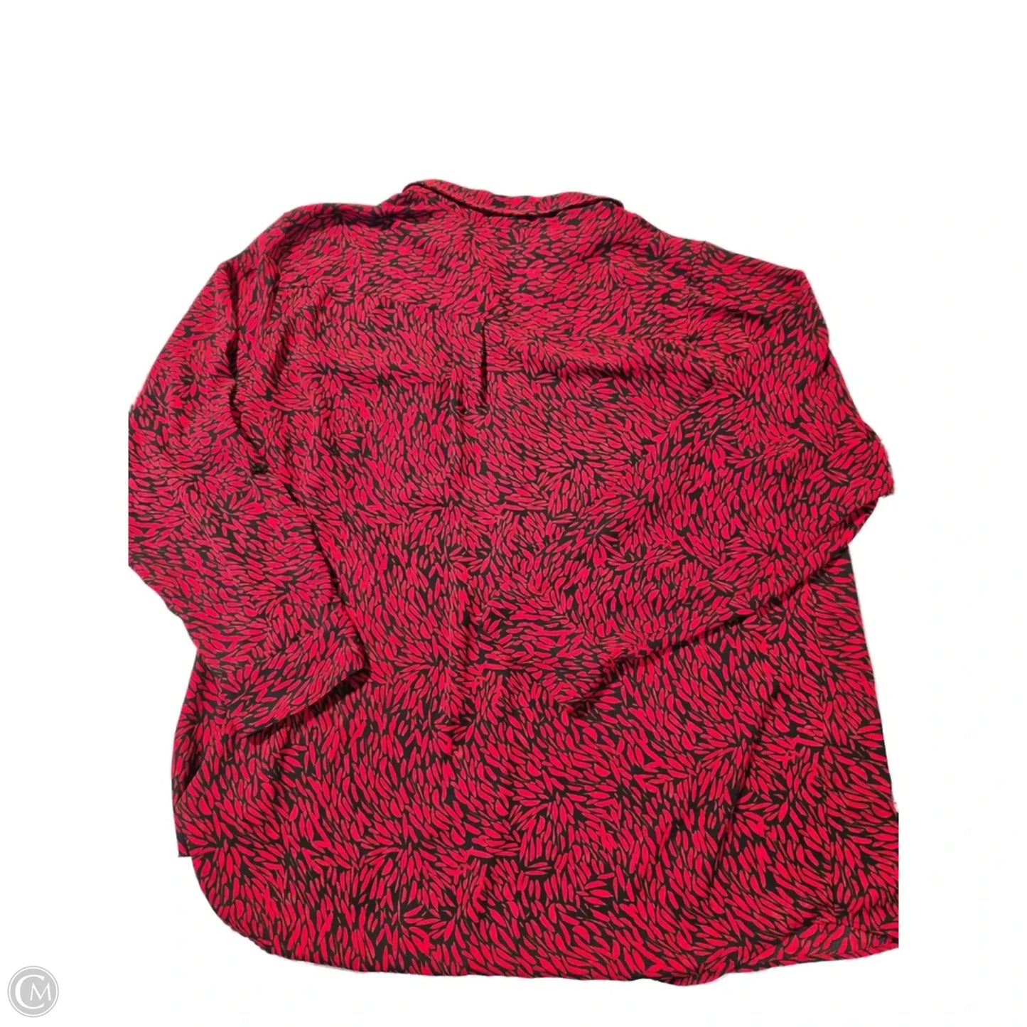 Blouse Long Sleeve By Investments In Red, Size: 2x