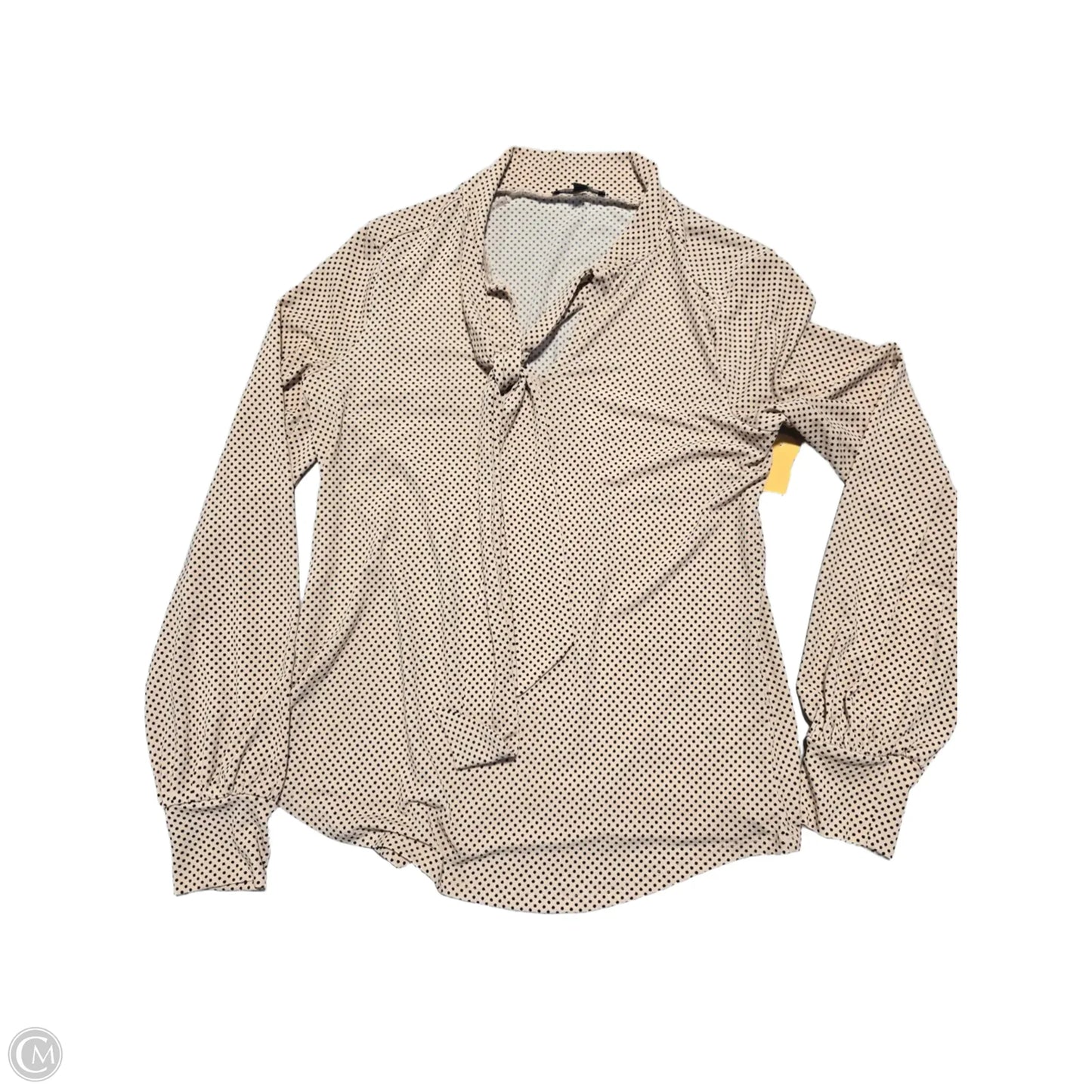 Blouse Long Sleeve By Adrianna Papell In Polkadot Pattern, Size: S