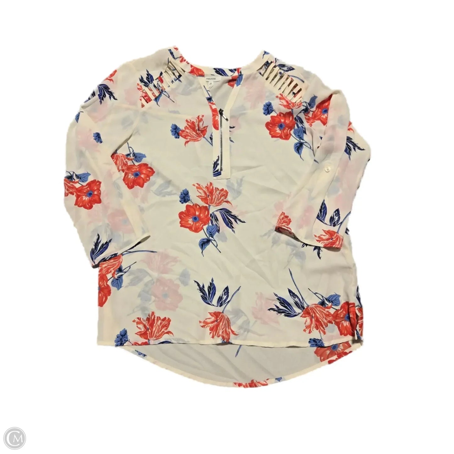 Blouse 3/4 Sleeve By Maurices In Floral Print, Size: M