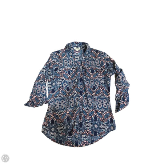 Blouse 3/4 Sleeve By Express In Blue, Size: S