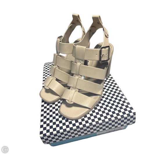 Sandals Heels Block By Soda In Tan, Size: 7