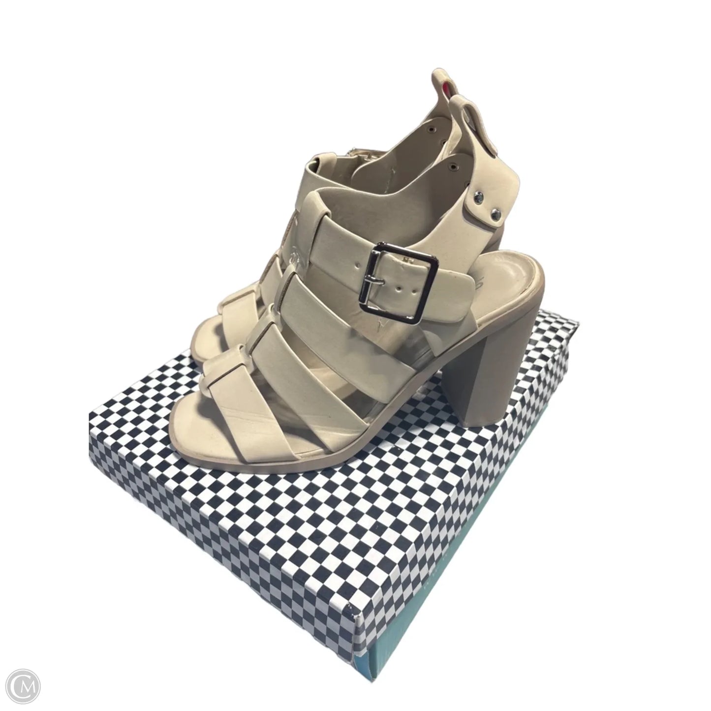 Sandals Heels Block By Soda In Tan, Size: 7