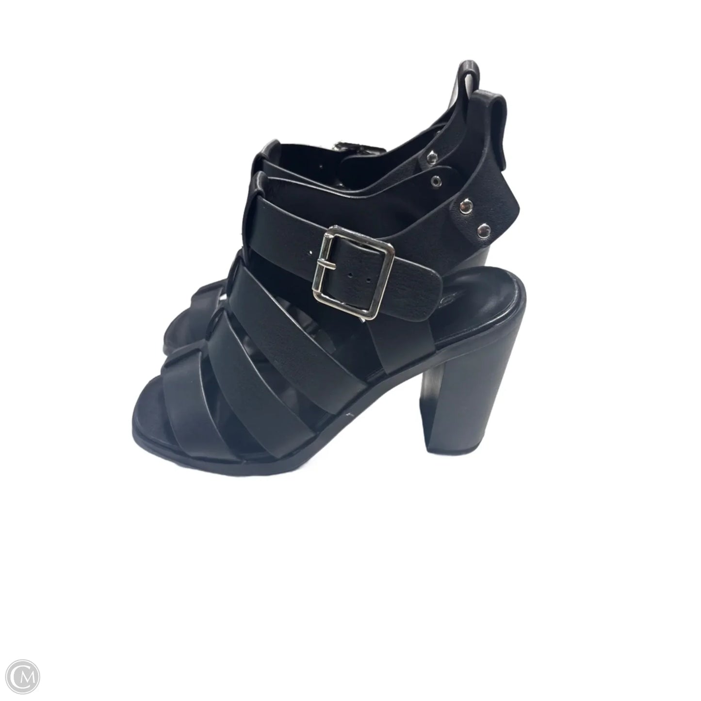 Sandals Heels Block By Soda In Black, Size: 7