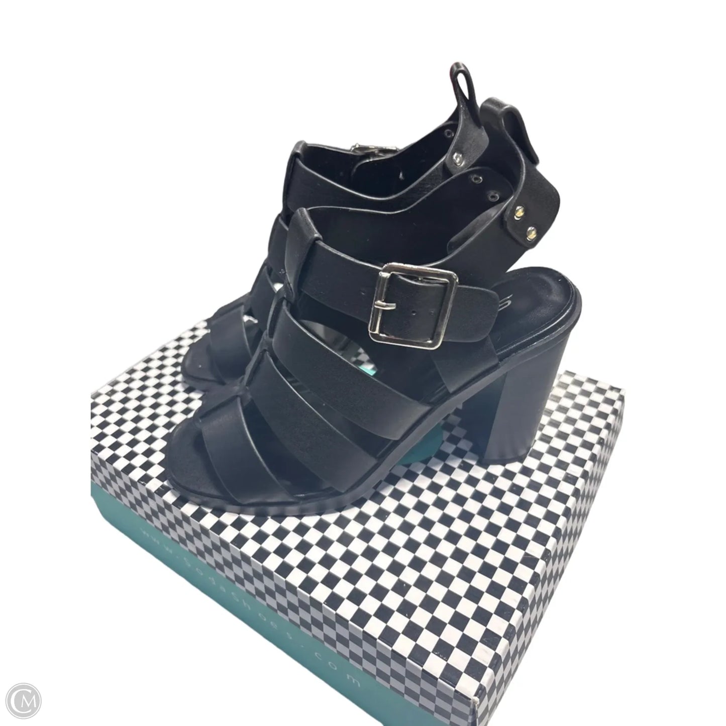 Sandals Heels Block By Soda In Black, Size: 7.5