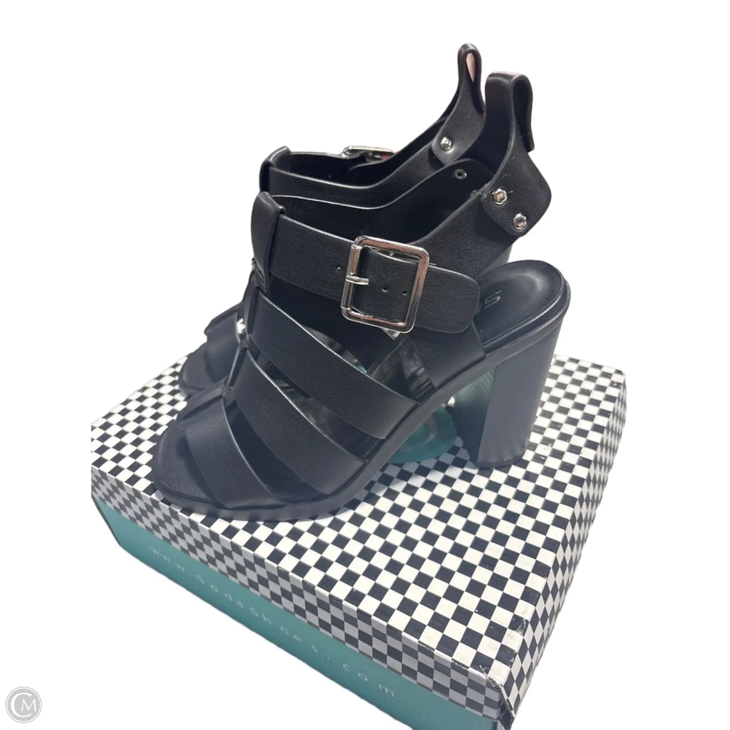 Sandals Heels Block By Soda In Black, Size: 7.5