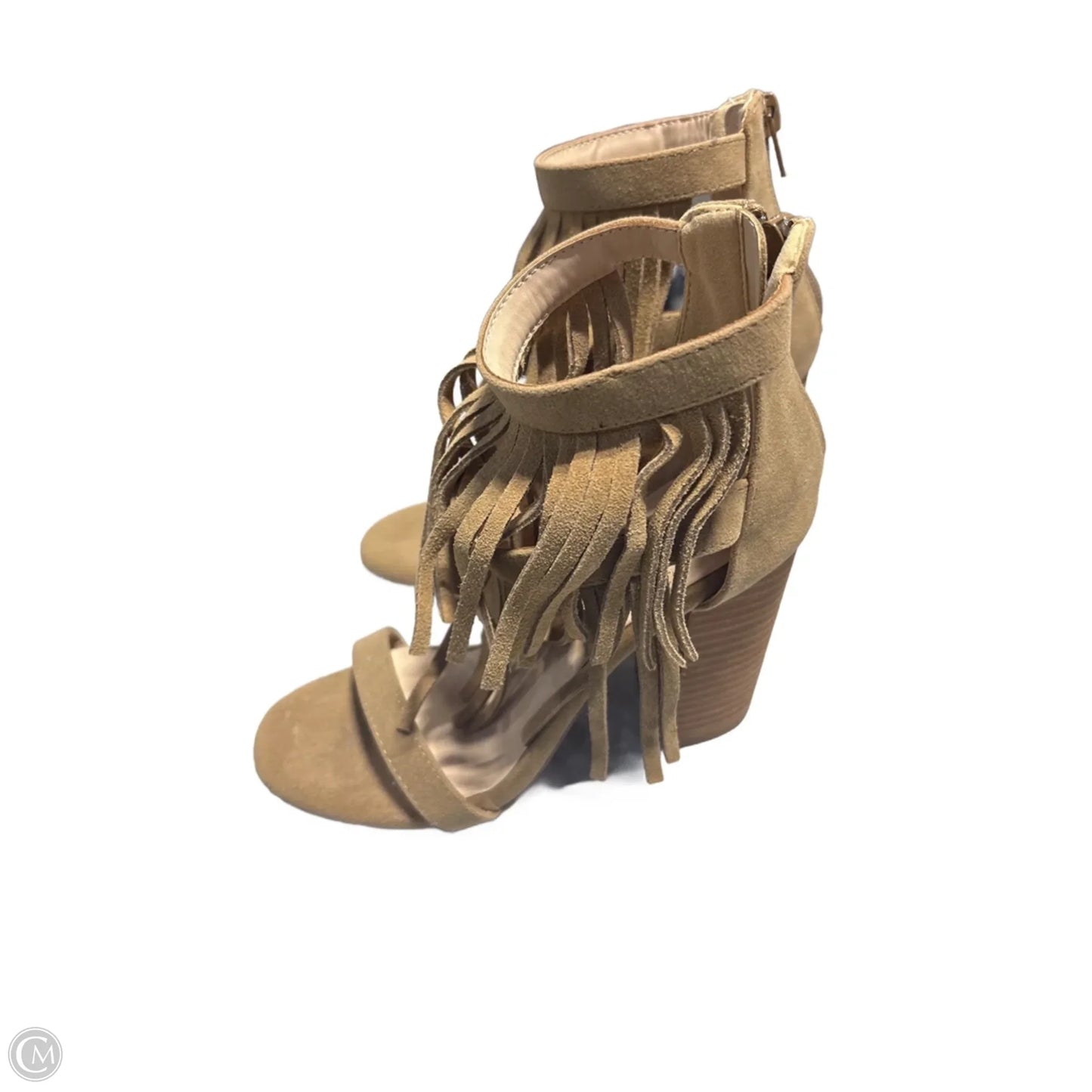 Sandals Heels Block By Cmc In Tan, Size: 6