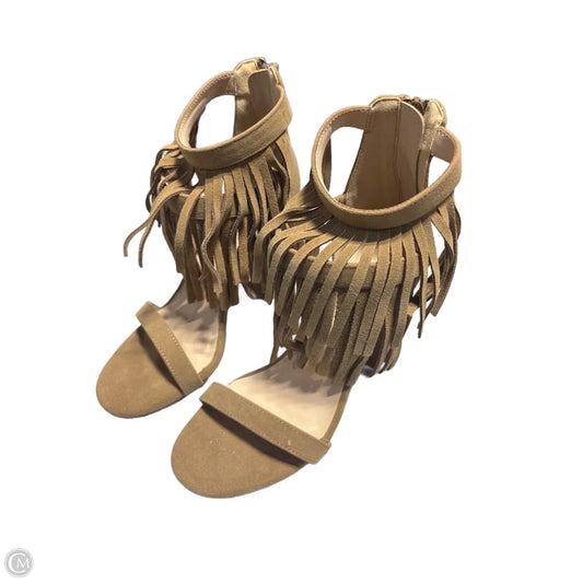 Sandals Heels Block By Cmc In Tan, Size: 6.5