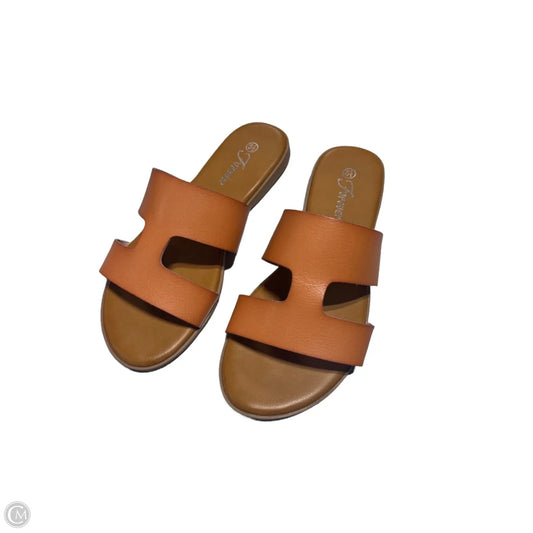 Sandals Flats By Forever In Tan, Size: 5.5