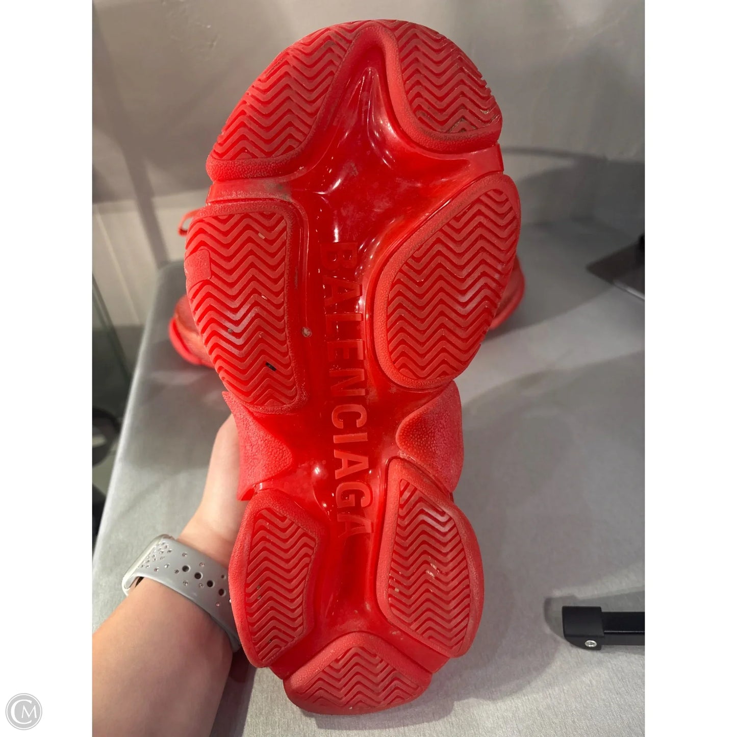 Shoes Luxury Designer By Balenciaga In Red, Size: 7.5