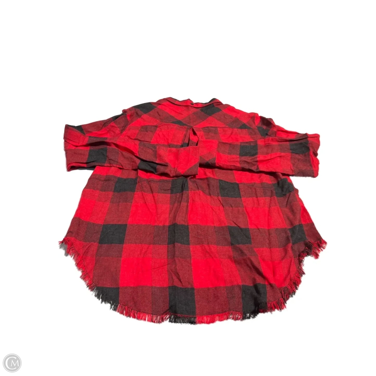 Top Long Sleeve By Cloth & Stone In Plaid Pattern, Size: M