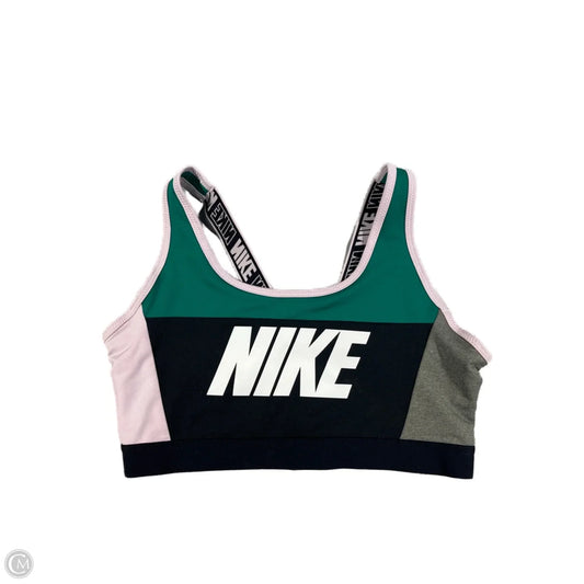 Athletic Bra By Nike In Black & Green, Size: M