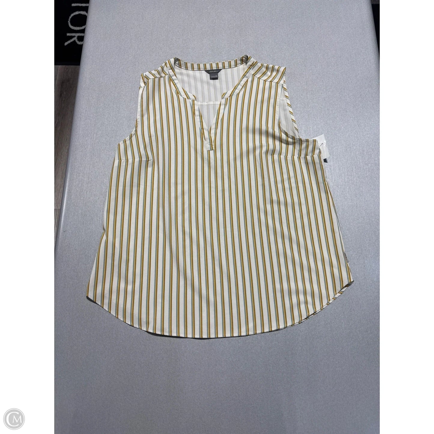 Top Sleeveless By Eddie Bauer In Striped Pattern, Size: M