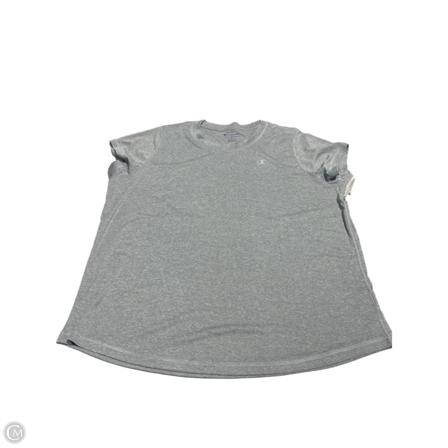 Athletic Top Short Sleeve By Champion In Grey, Size: 1x