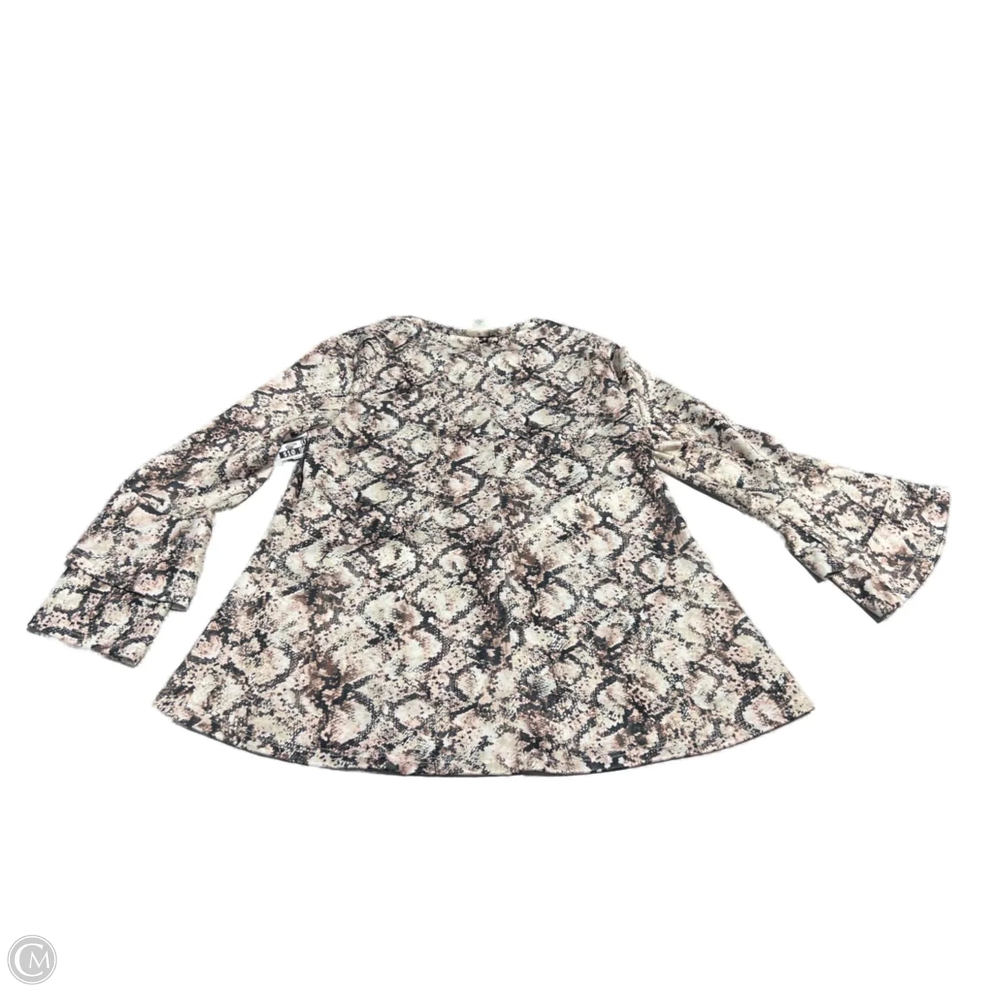 Top Long Sleeve By Emaline In Snakeskin Print, Size: Mp