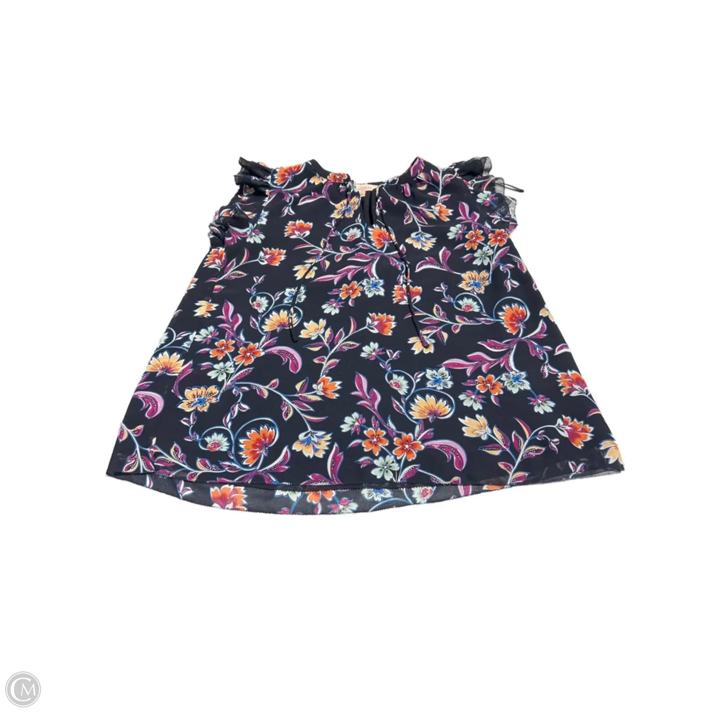 Blouse Short Sleeve By Philosophy In Navy, Size: Xs