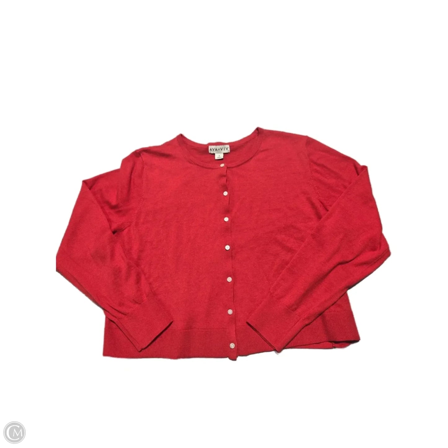 Cardigan By Ava & Viv In Red, Size: 1x