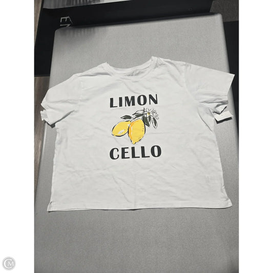 Top Short Sleeve By Free Assembly In White, Size: Xxl