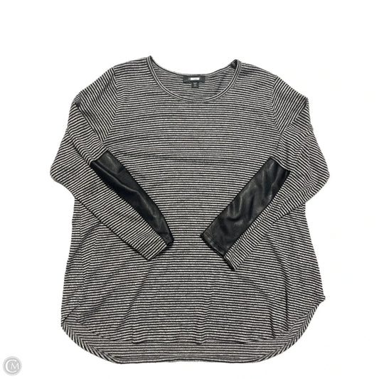 Top Long Sleeve By Karen Kane In Black & Grey, Size: 2x