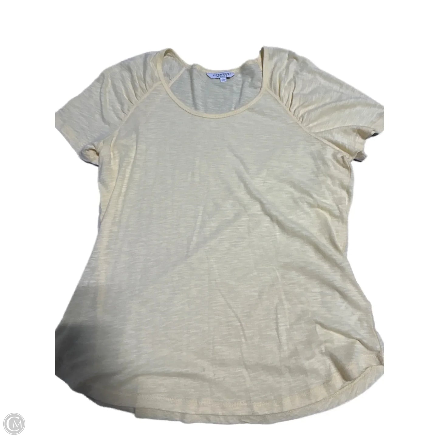 Top Short Sleeve Basic By Liverpool In Yellow, Size: L