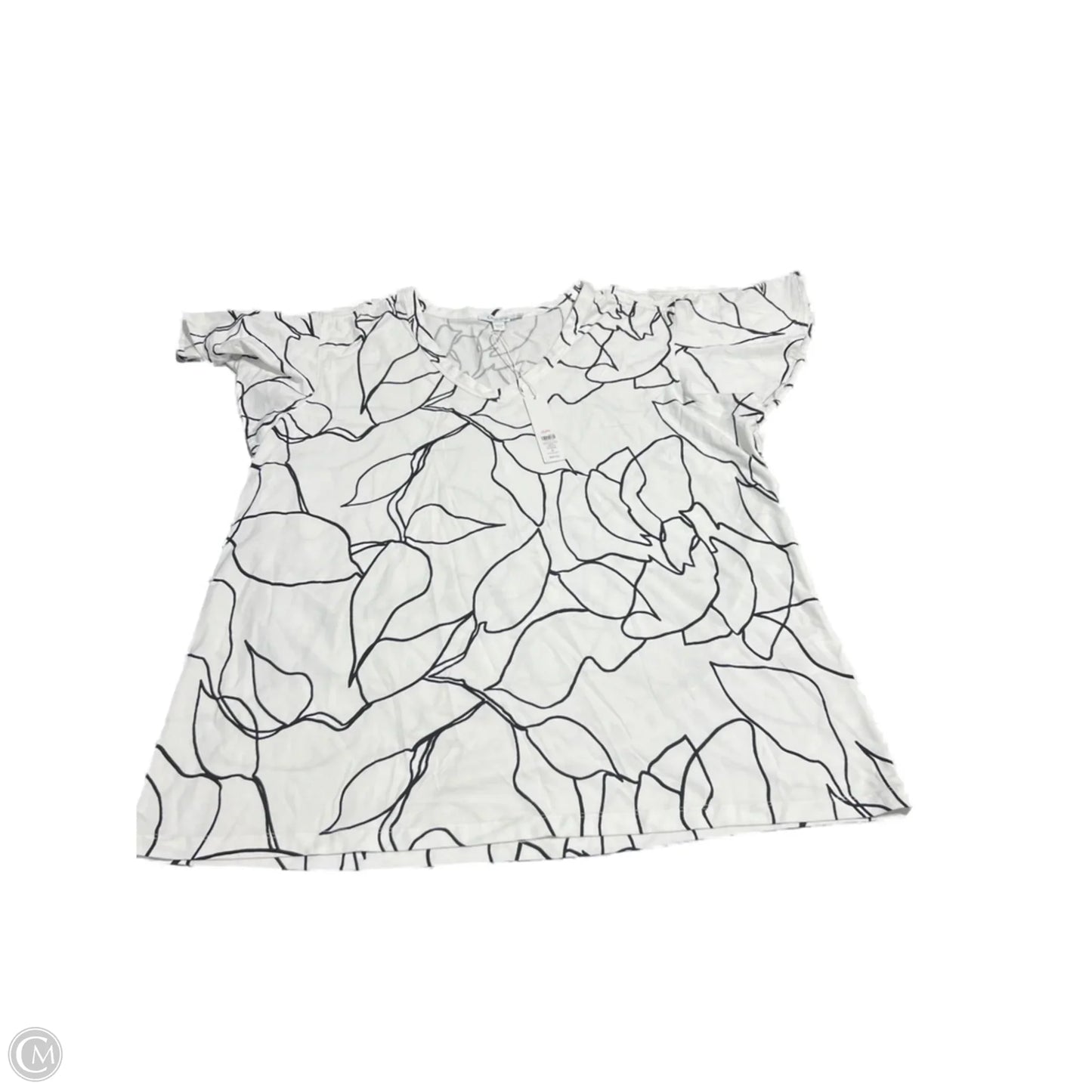 Top Short Sleeve By Chicos In White, Size: Xxl