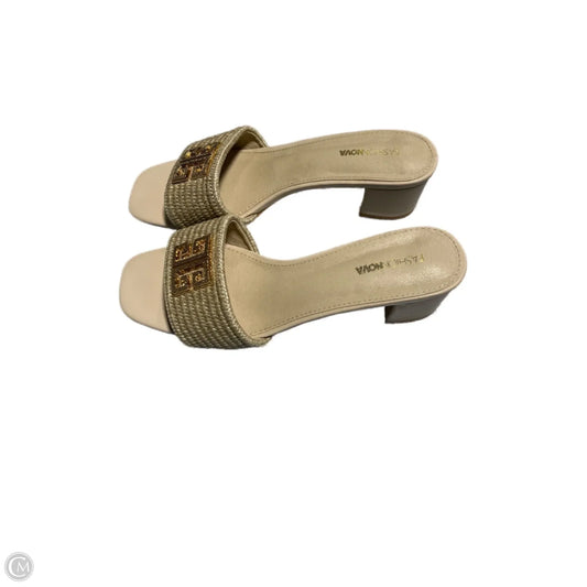 Sandals Heels Block By Fashion Nova In Tan, Size: 10