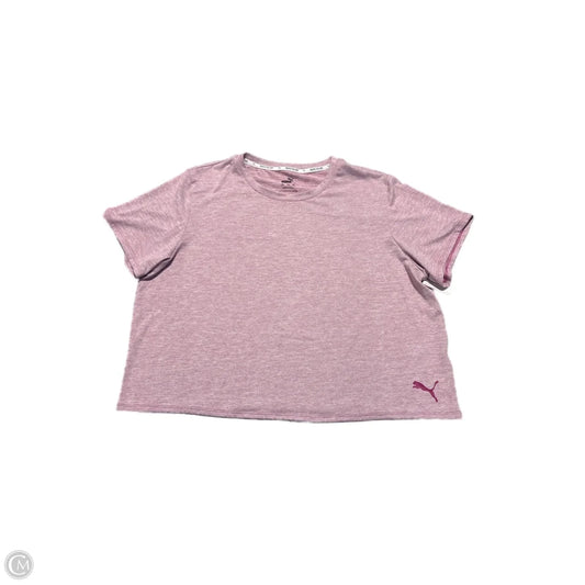 Athletic Top Short Sleeve By Puma In Pink, Size: Xxl