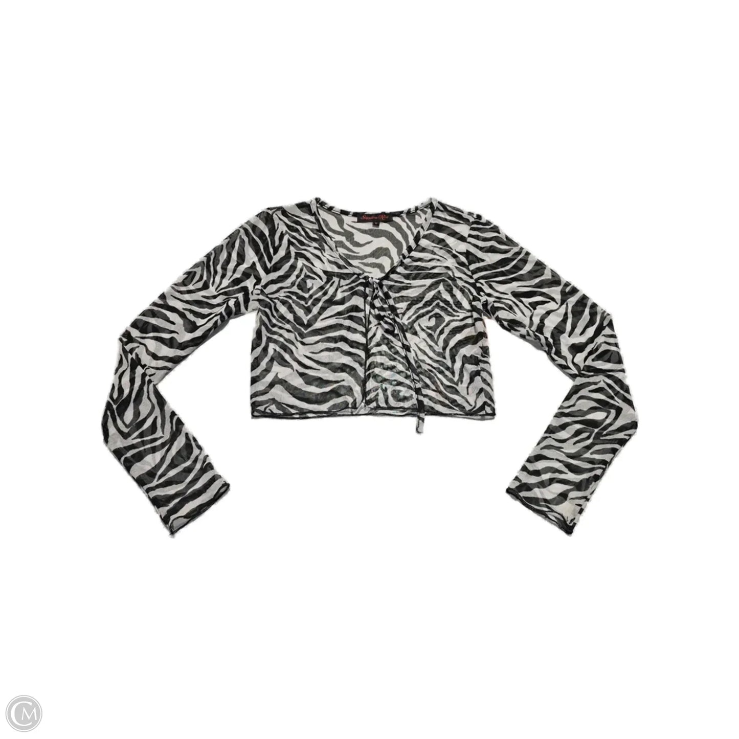 Top Long Sleeve By Cme In Zebra Print, Size: M