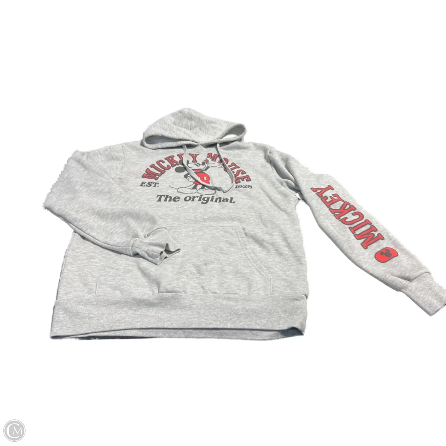 Sweatshirt Hoodie By Disney In Grey, Size: M