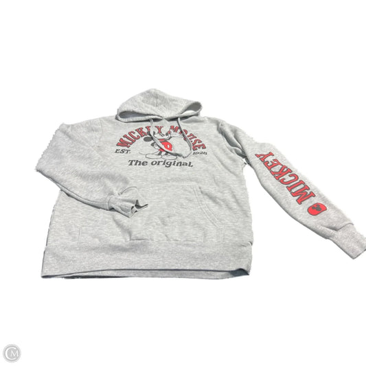 Sweatshirt Hoodie By Disney In Grey, Size: M