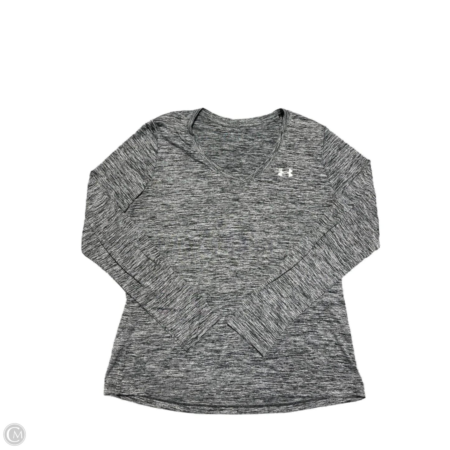 Athletic Top Long Sleeve Collar By Under Armour In Grey, Size: Xl