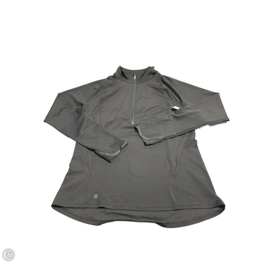 Athletic Top Long Sleeve Collar By Athleta In Black, Size: L