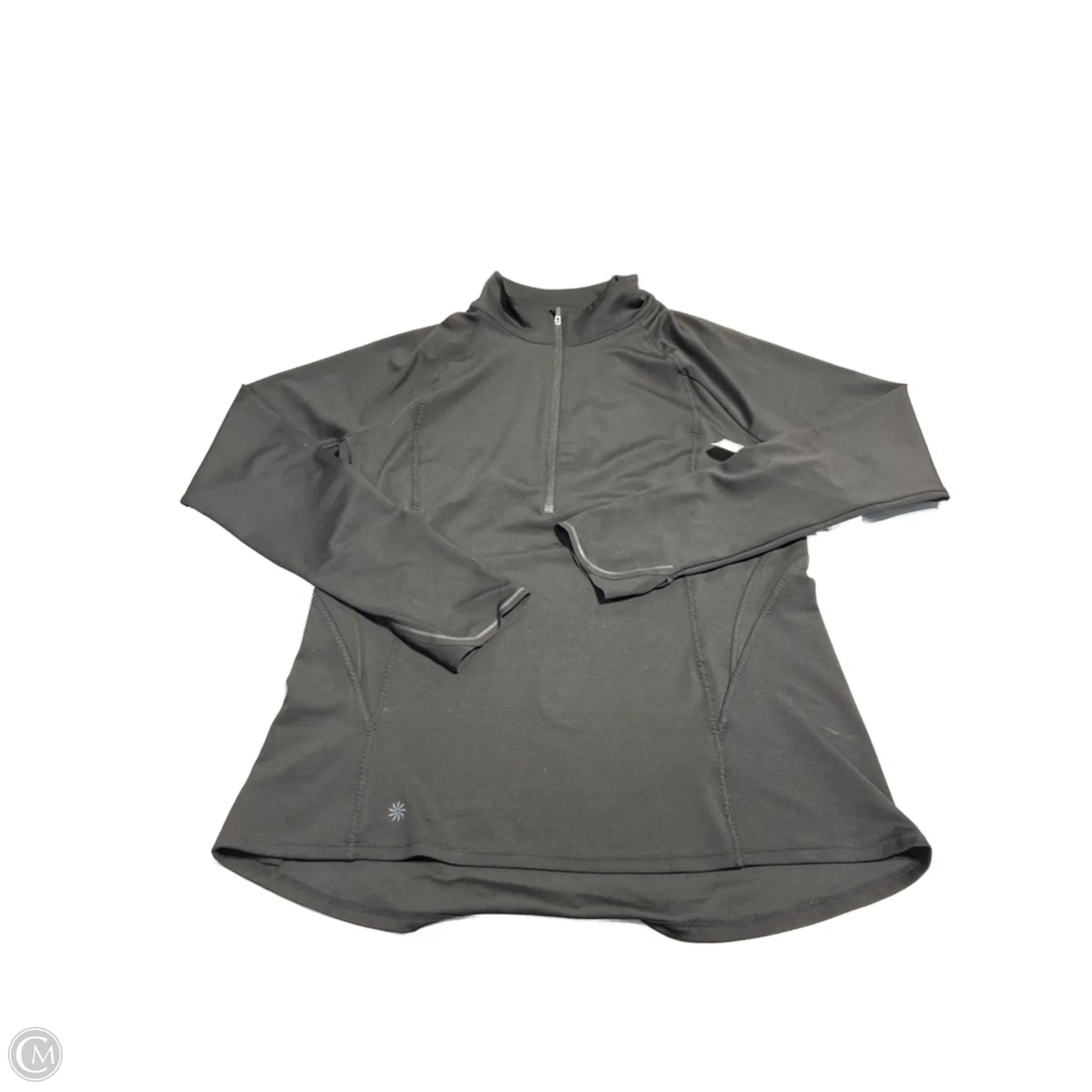 Athletic Top Long Sleeve Collar By Athleta In Black, Size: L
