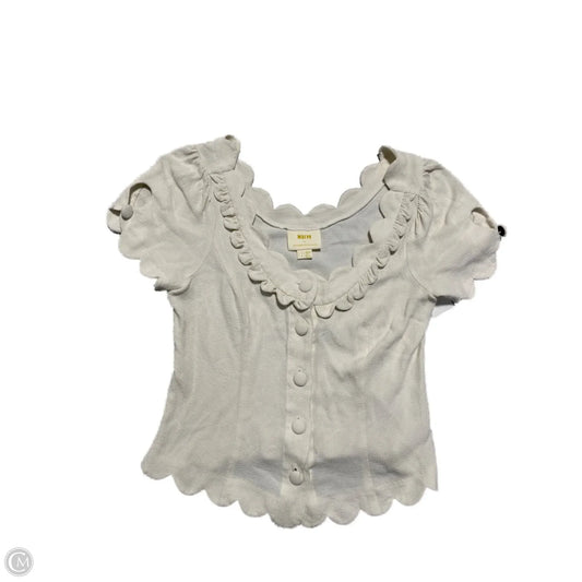Top Short Sleeve By Anthropologie In Cream, Size: M