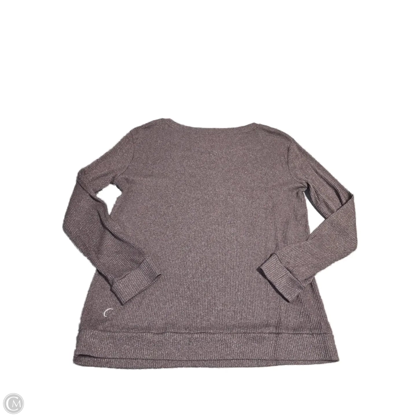 Athletic Top Long Sleeve Collar By Zyia In Brown, Size: M