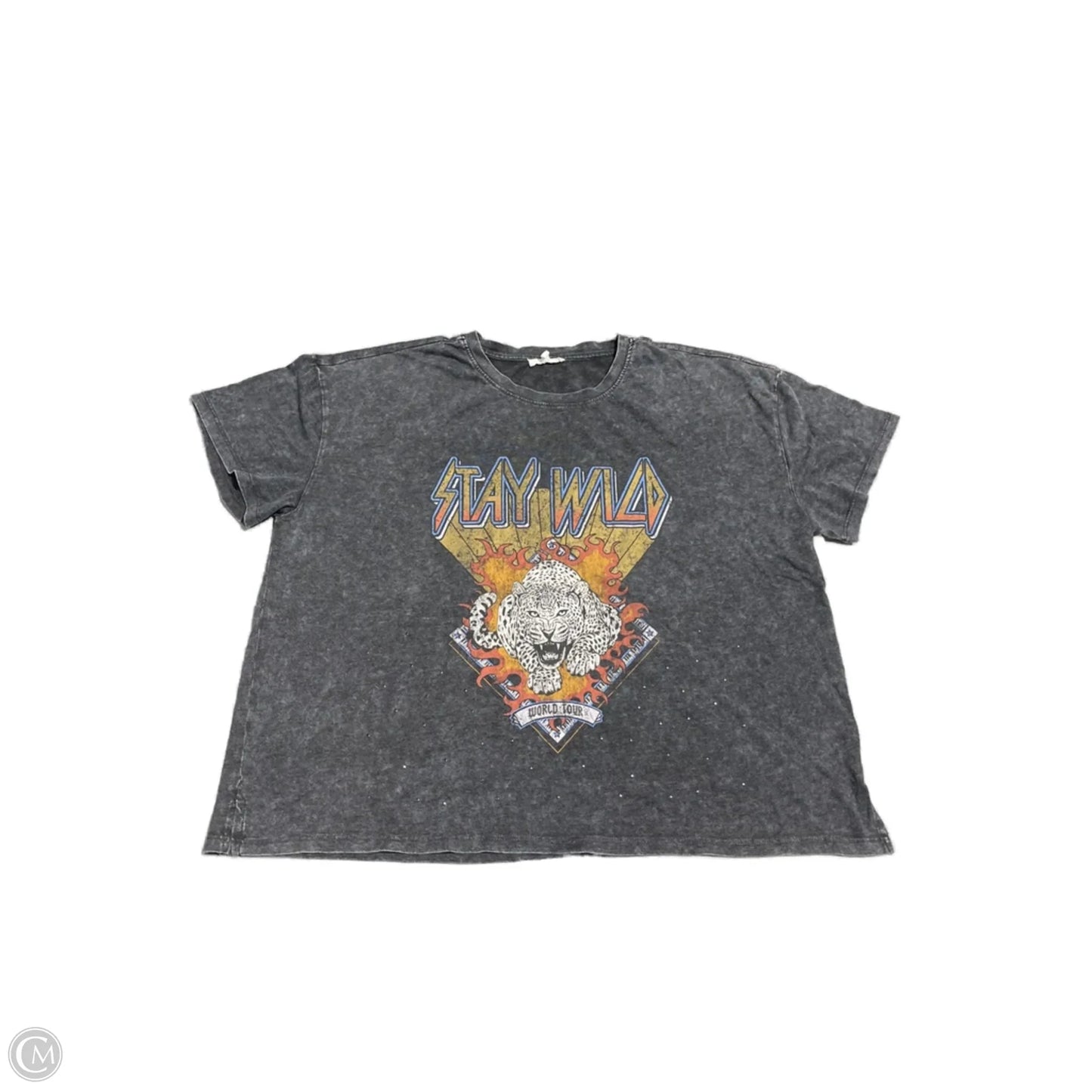 Top Short Sleeve By Maurices In Grey, Size: Xxl