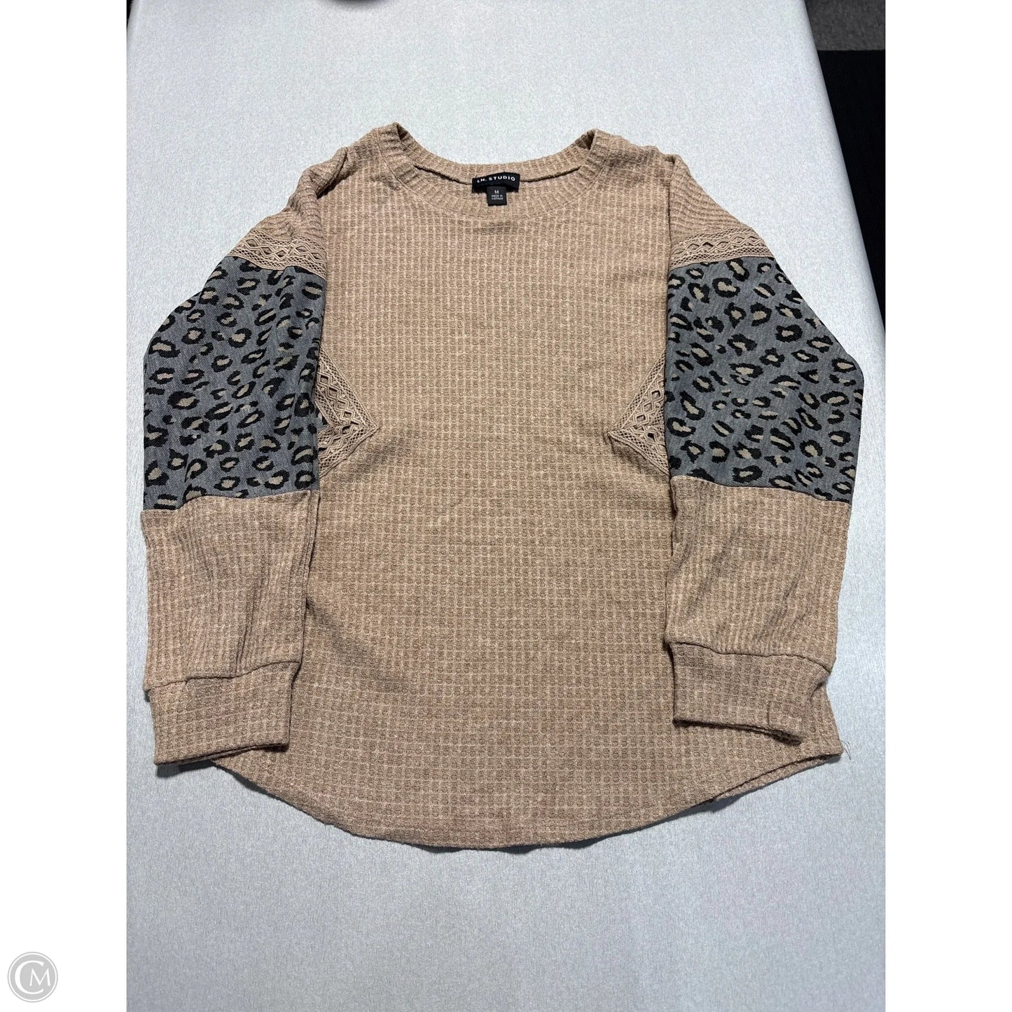 Top 3/4 Sleeve By In Studio In Brown, Size: M