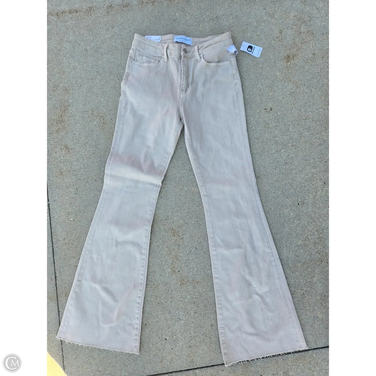 Jeans Flared By Flying Monkey In Tan Denim, Size: 8l