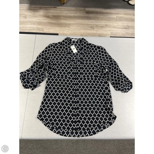 Top Long Sleeve By Express In Black & White, Size: S