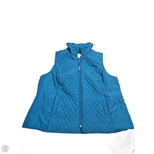 Vest Puffer & Quilted By Cj Banks In Teal, Size: 1x
