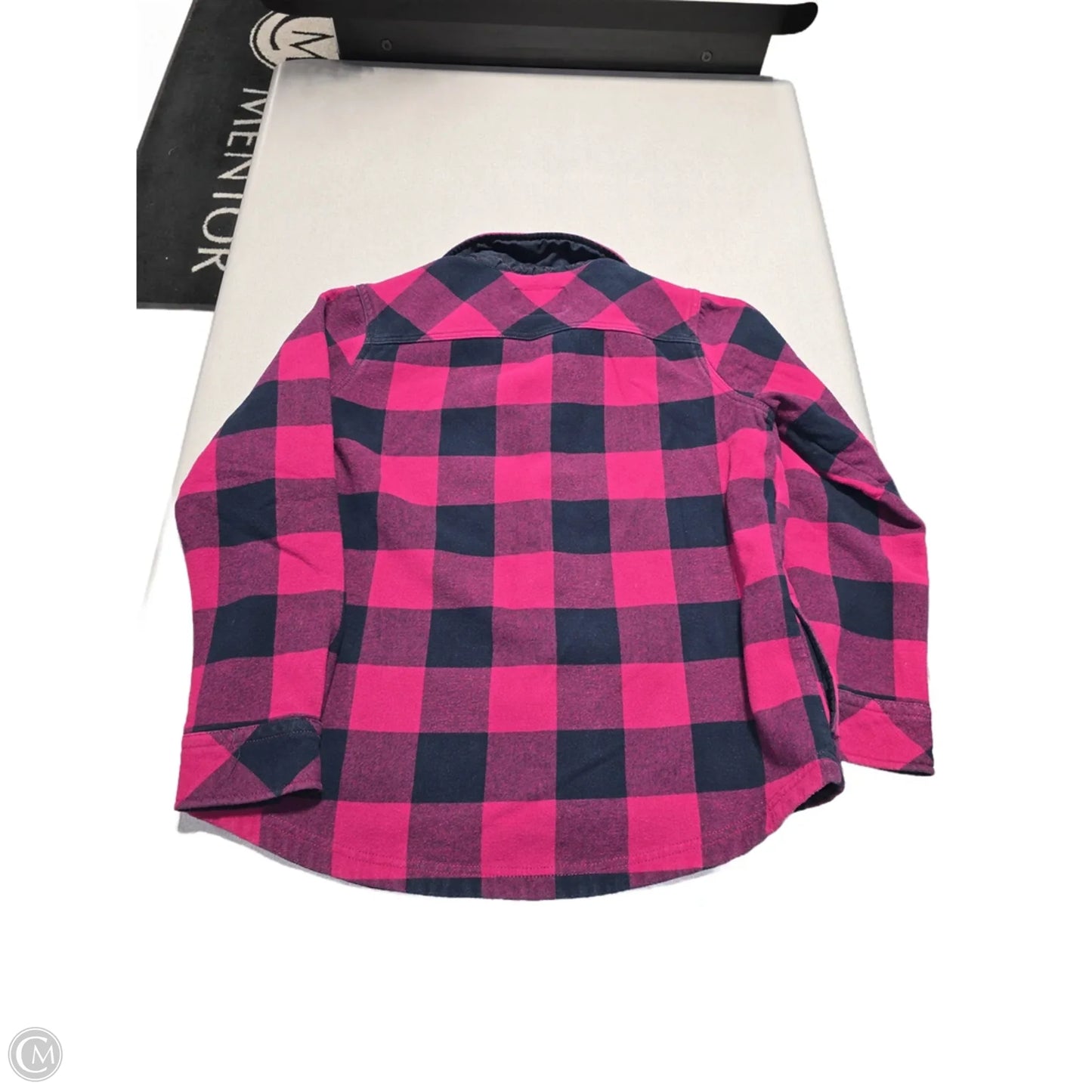 Top Long Sleeve By Orvis In Plaid Pattern, Size: L