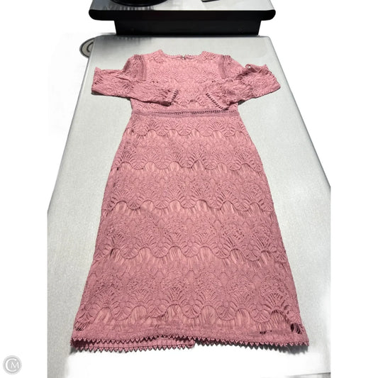 Dress Casual Midi By Cmc In Pink, Size: M
