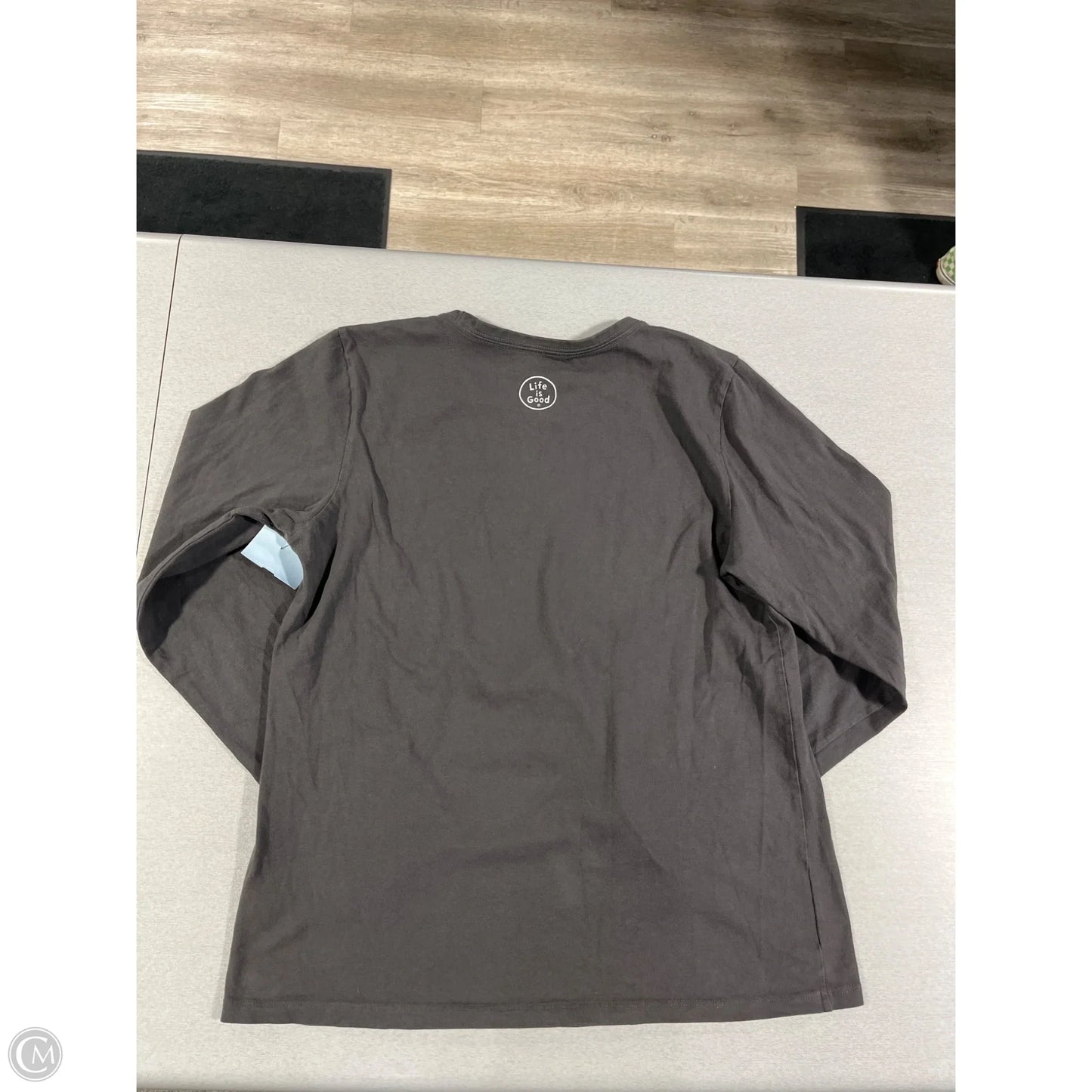 Top Long Sleeve By Life Is Good In Grey, Size: M