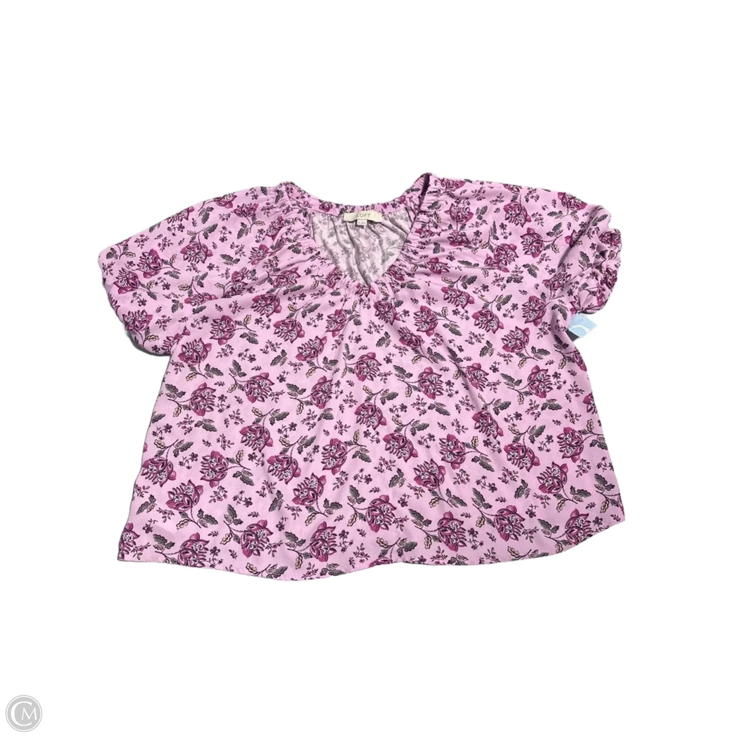 Top Short Sleeve By Loft In Purple, Size: Xl