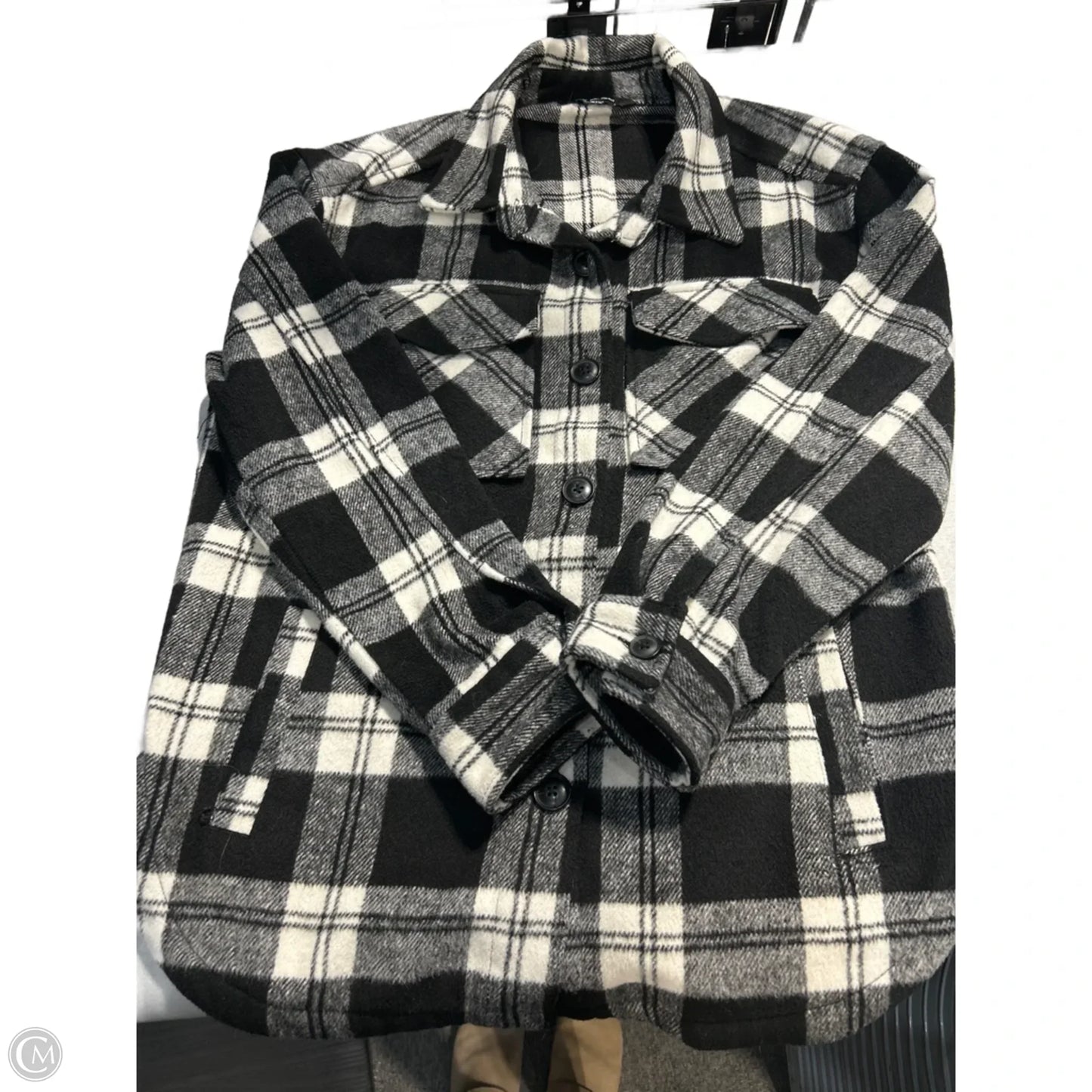 Coat Other By Members Mark In Plaid Pattern, Size: S