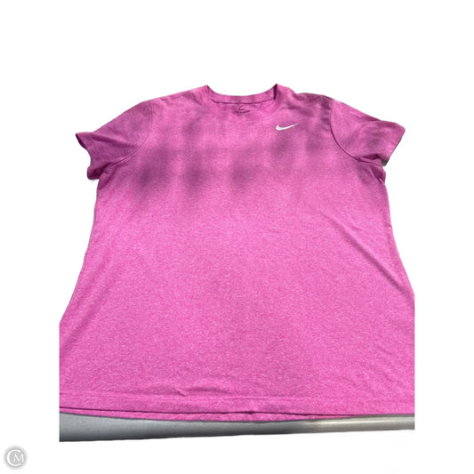 Athletic Top Short Sleeve By Nike In Pink, Size: Xl