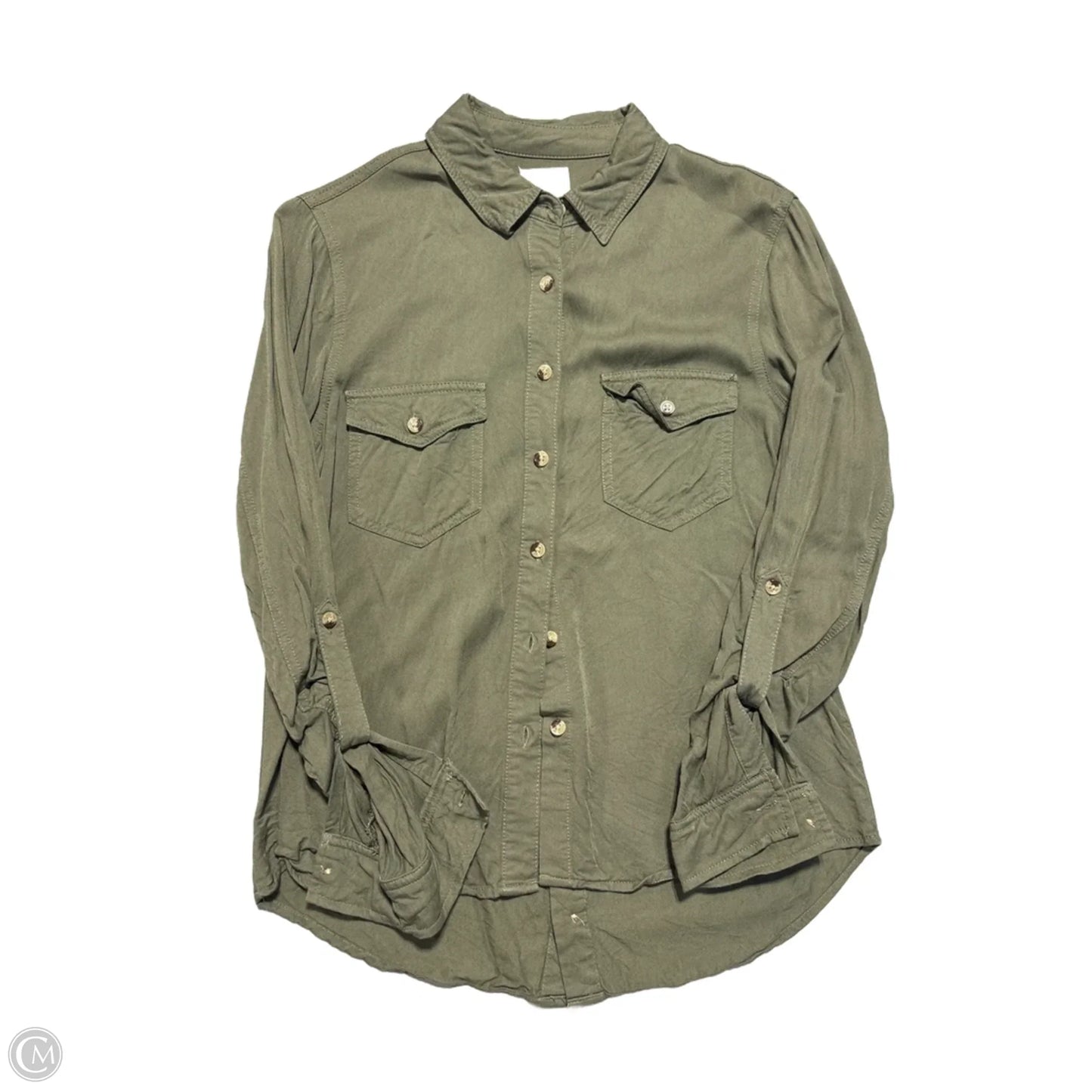 Top Long Sleeve By Harper In Green, Size: Xs