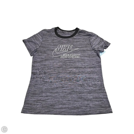 Athletic Top Short Sleeve By Nike In Grey, Size: S