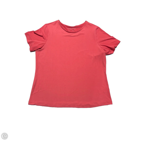 Top Short Sleeve By Susan Graver In Coral, Size: L